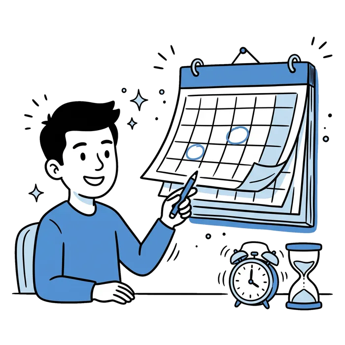 Calendar showing upcoming deadline